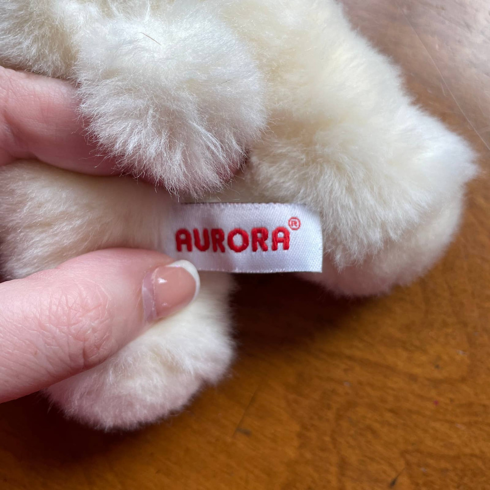 Polar Bear Stuffed Animal Small Aurora Toys Stuffy Cute Fluffy Cuddly - Picture 6 of 9